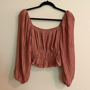 ASTR the label Pleated Square Neck Top